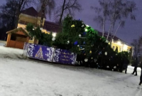 В Хмельницкой области ветер повалил главную новогоднюю елку (фото)